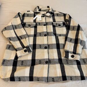 NEW NWT Lucky Brand Women's Plaid Dobby Shacket Jacket Size XL *Retails $169+